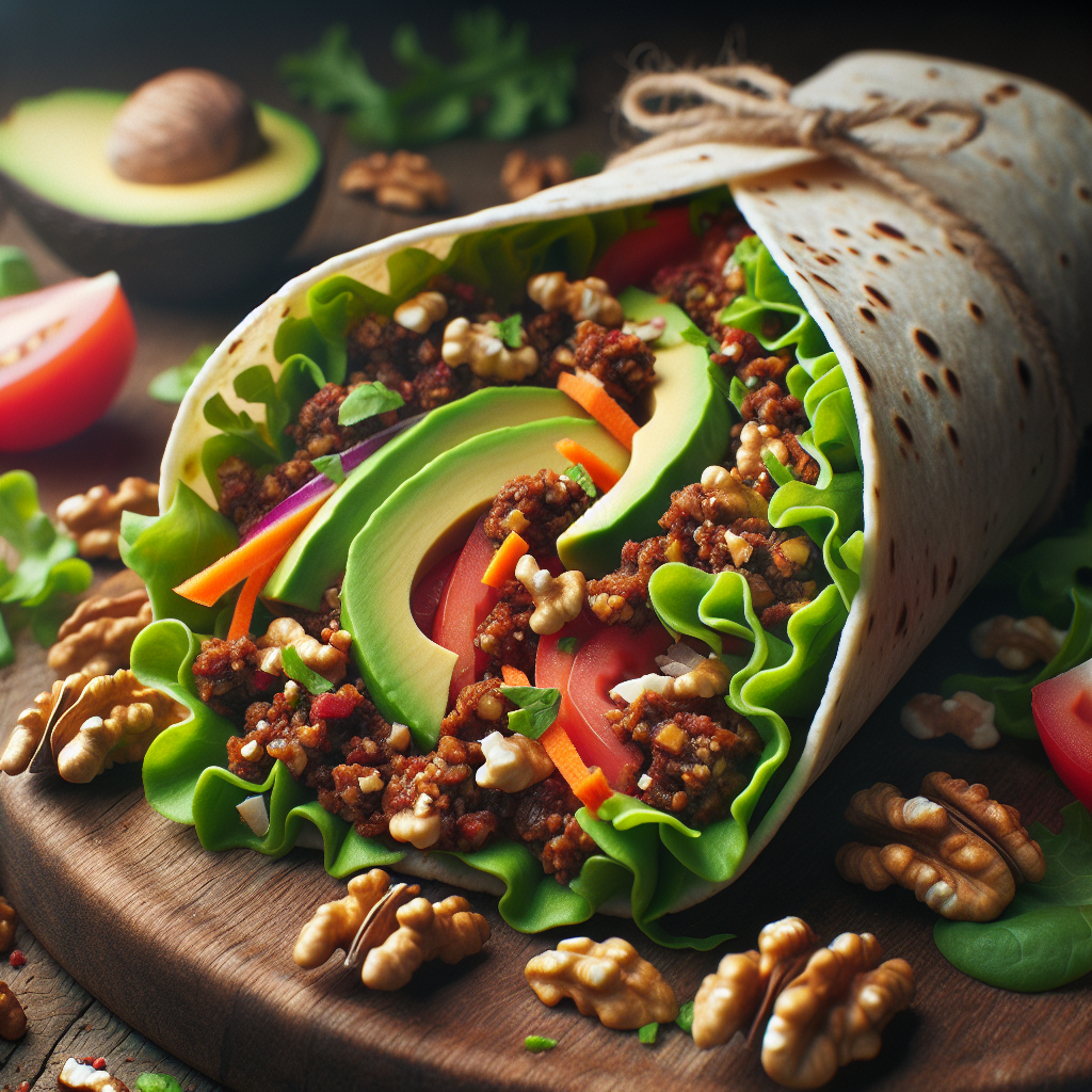 Raw Taco Wraps With Walnut Meat