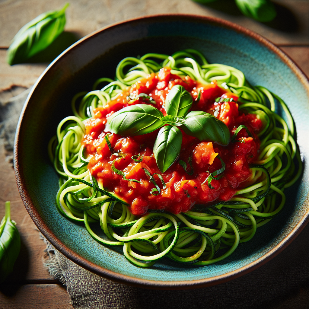 Zucchini Noodles With Tomato Basil Sauce