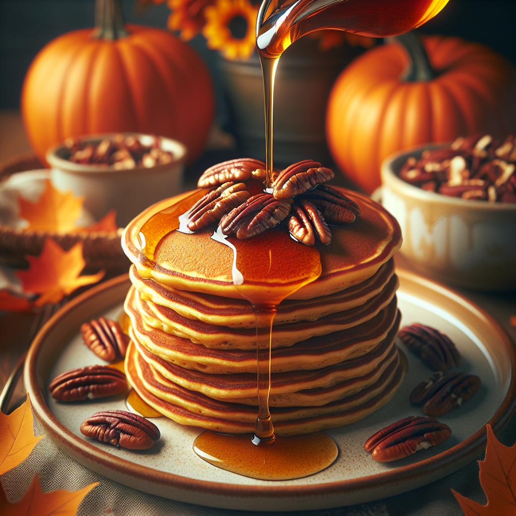 Pumpkin Pancakes With Pecan Syrup